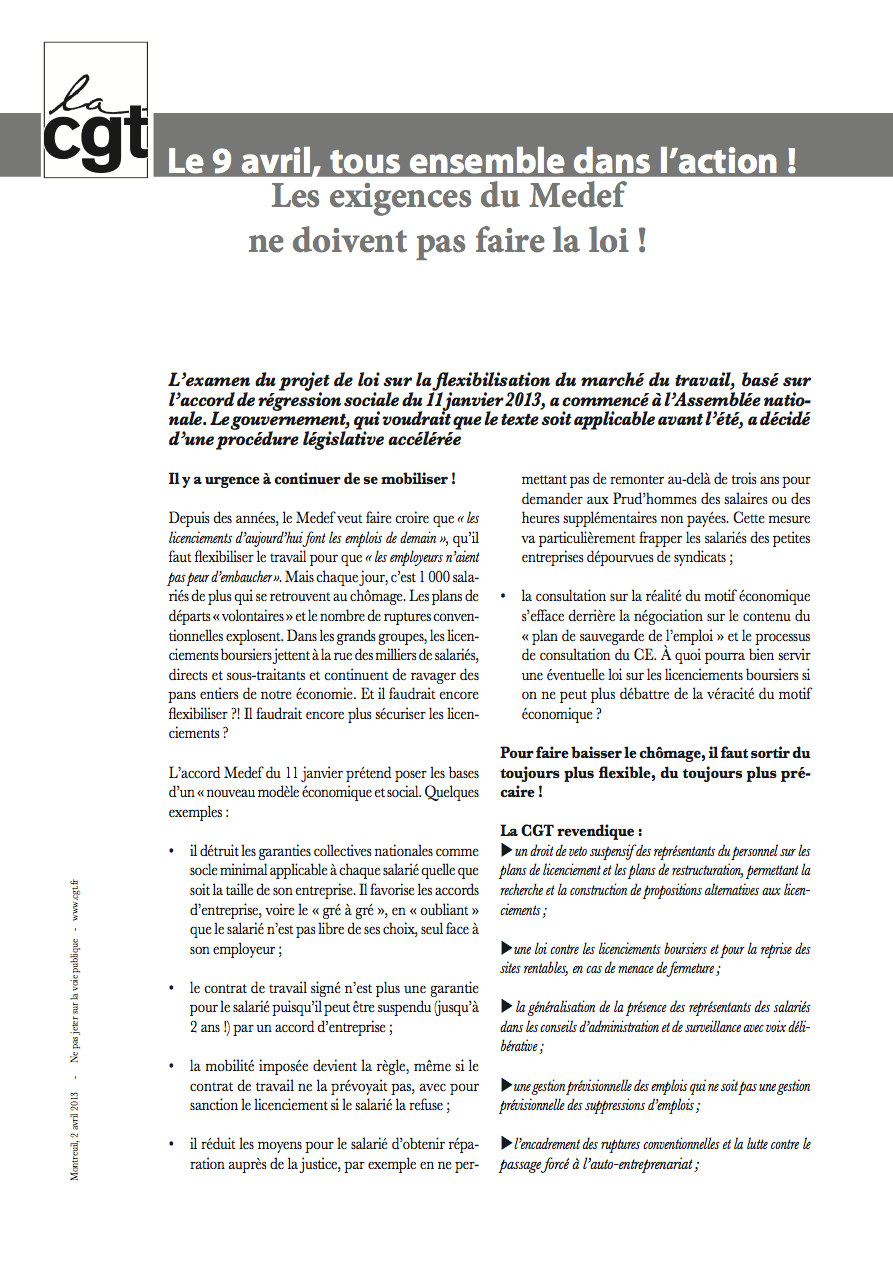accès au tract