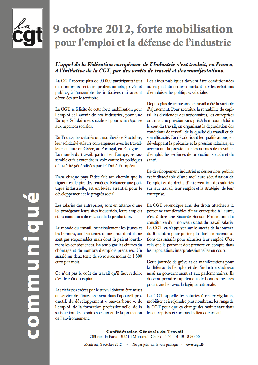 accès au communiqué