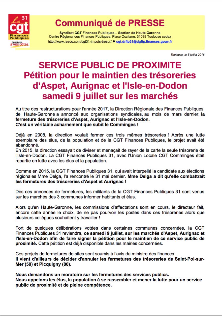 accès au communiqué