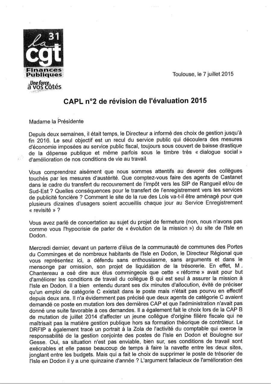 accès à la déclaration liminaire