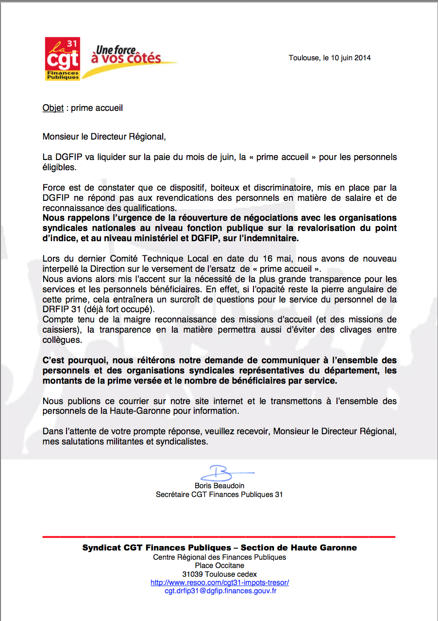 accès au courrier
