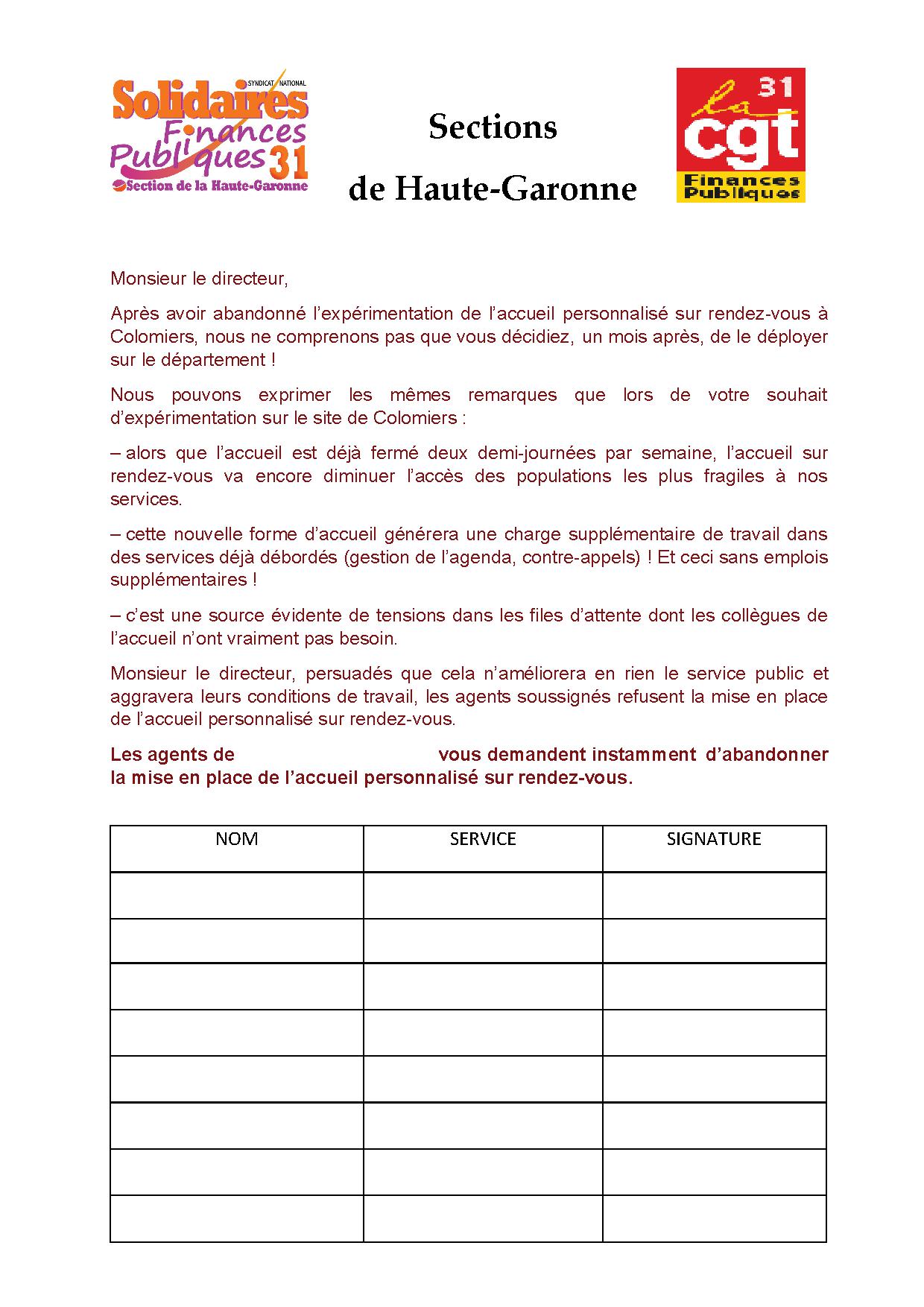 accès à la pétition