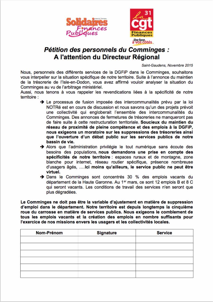 accès à la pétition